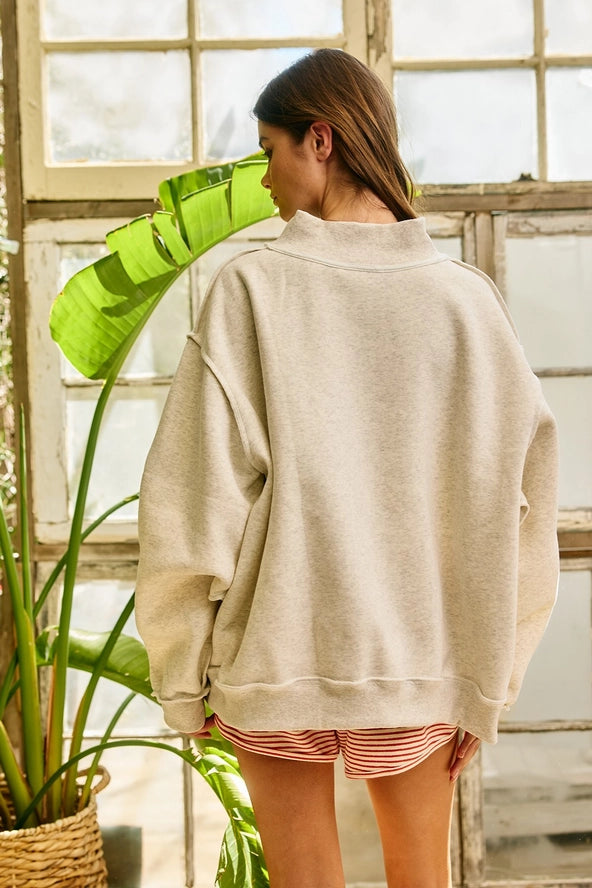 WWJD Mock Neck Sweatshirt- Ash Gray