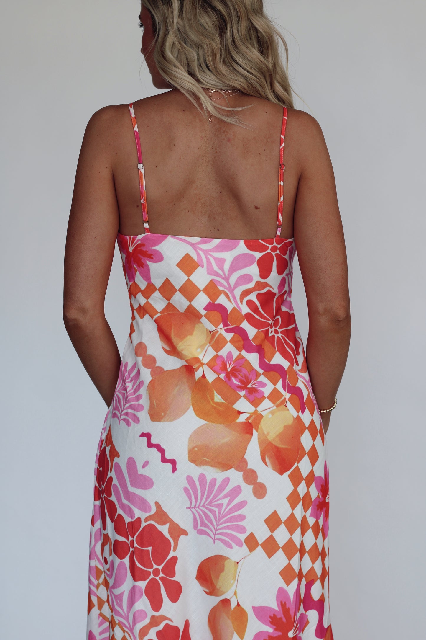 Tropical Breeze Floral Maxi Dress- Orange