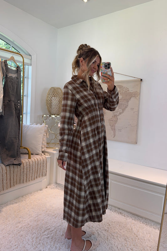 The New England Autumn Dress- Mocha