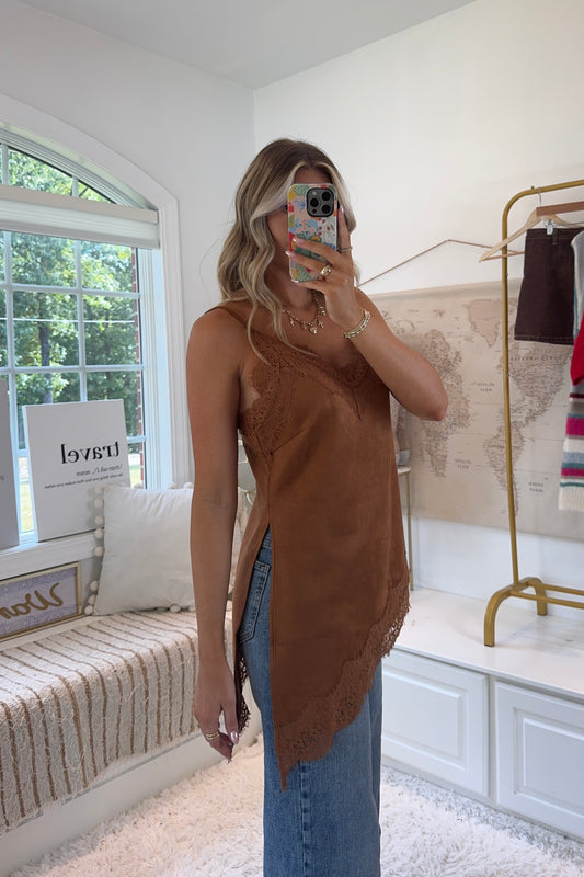 Scottsdale Lace Cami- Camel