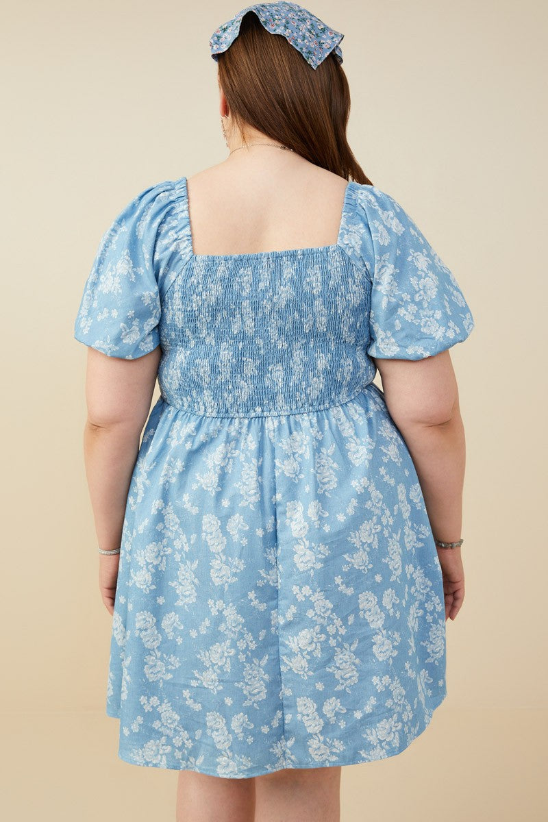 Bluebird Blossom Dress- Light Denim *S-3XL*