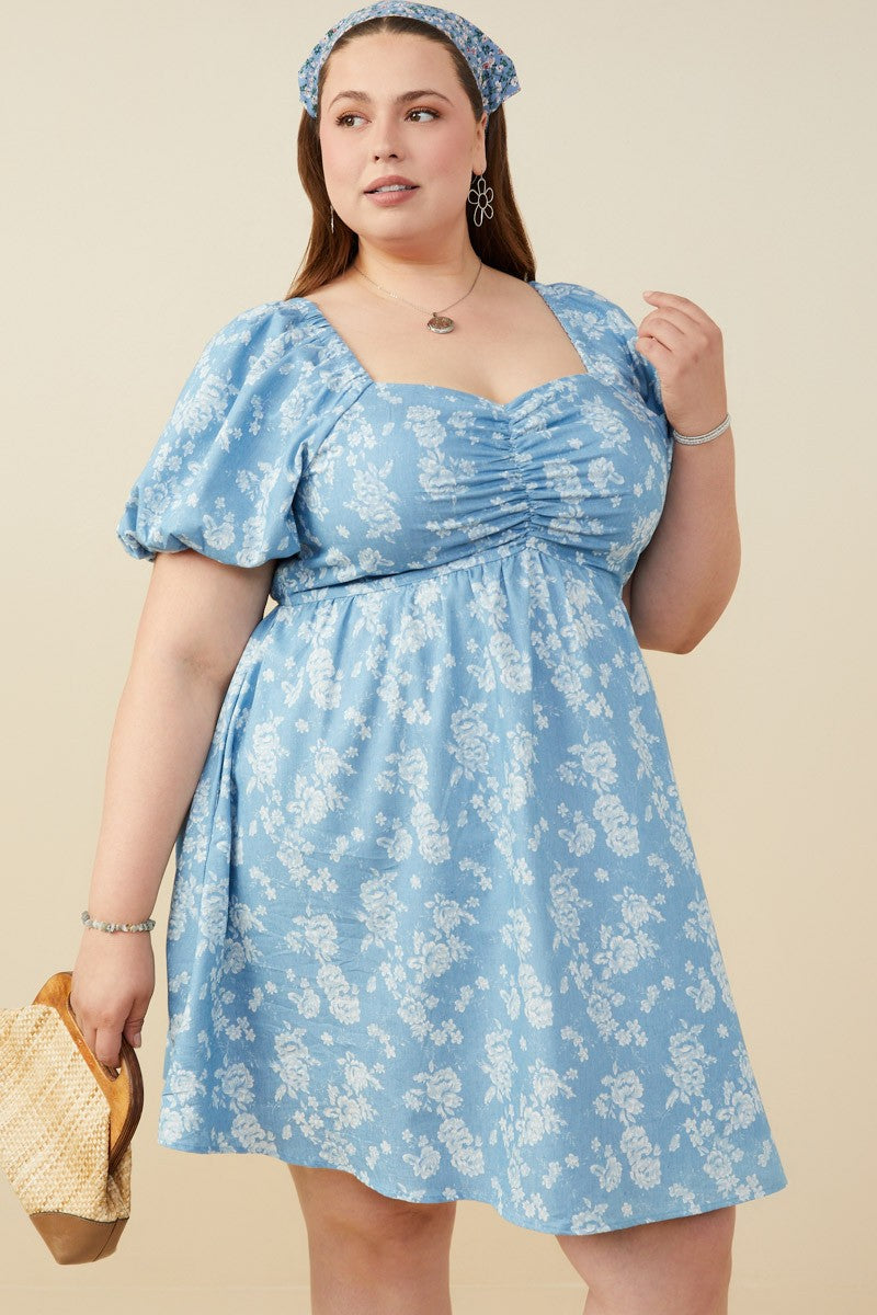 Bluebird Blossom Dress- Light Denim *S-3XL*