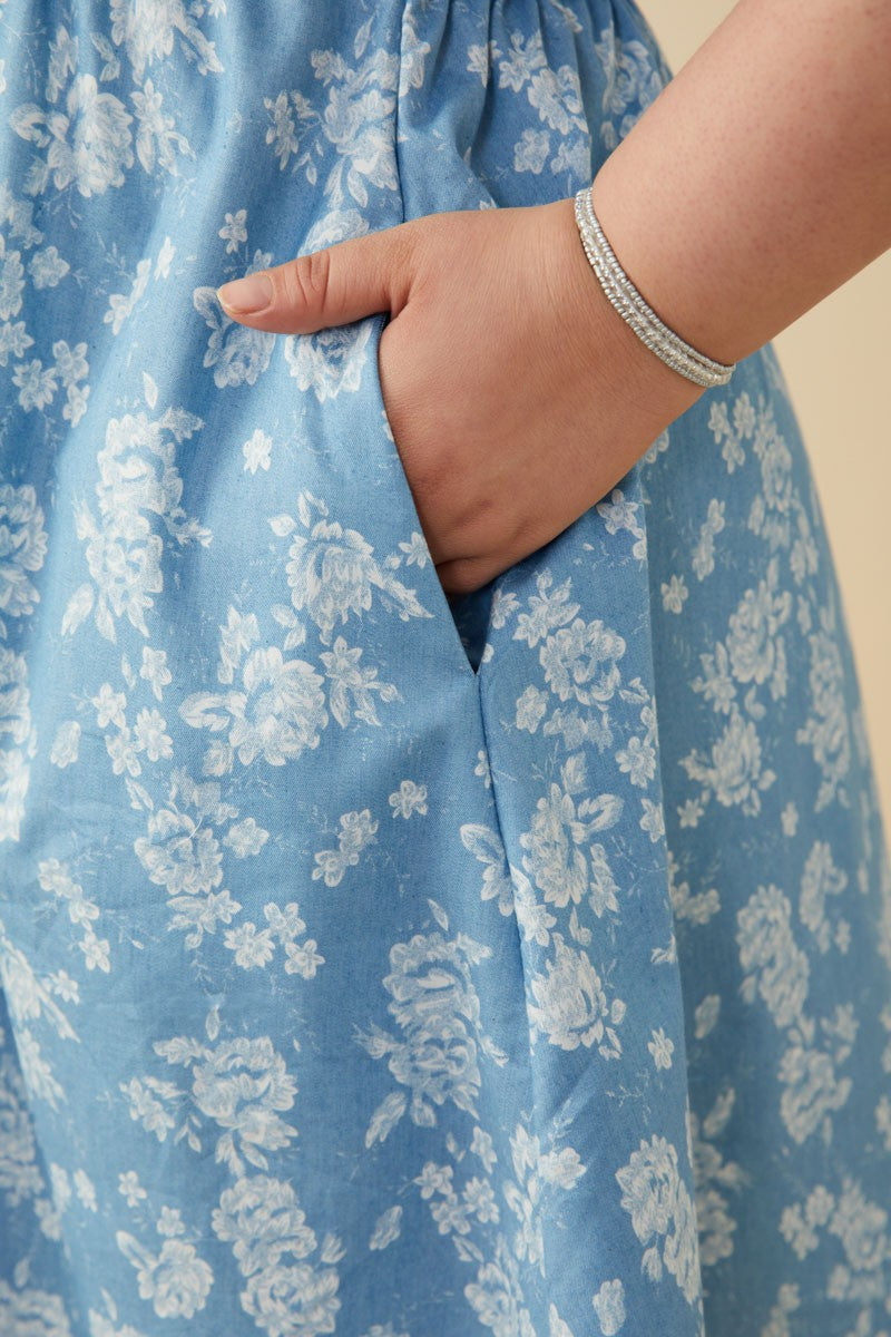 Bluebird Blossom Dress- Light Denim *S-3XL*