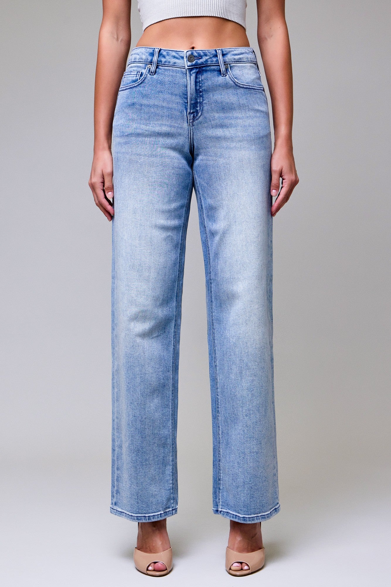 Riley Mid Rise Dad Jeans- Light