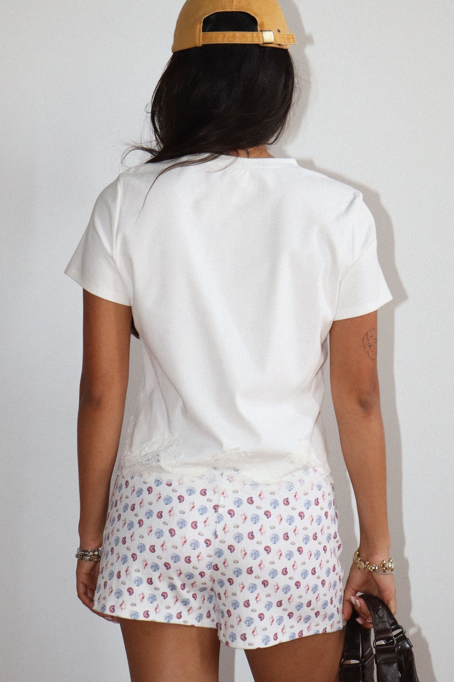 Jordan Lace Trim Tee- White