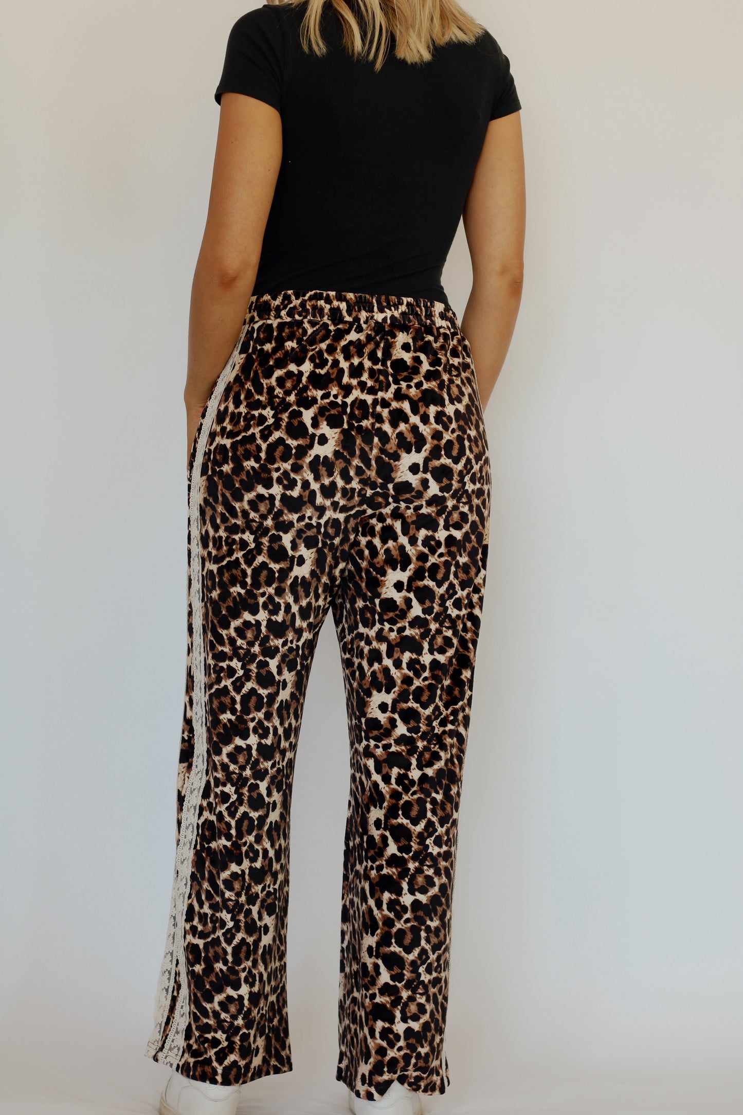 Lizzy Leopard Track Pants- Mocha