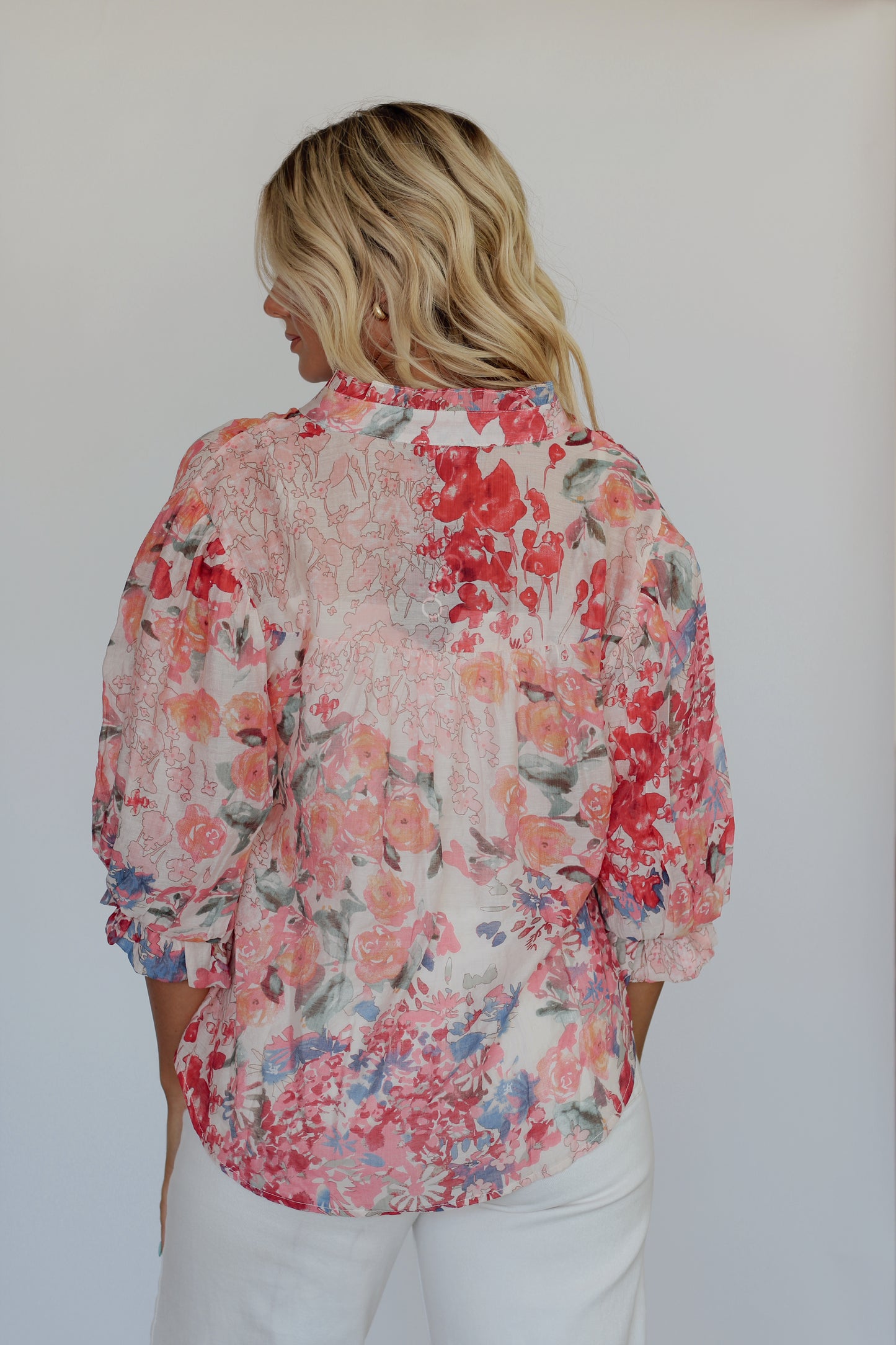 Peony Blouse- Fuchsia