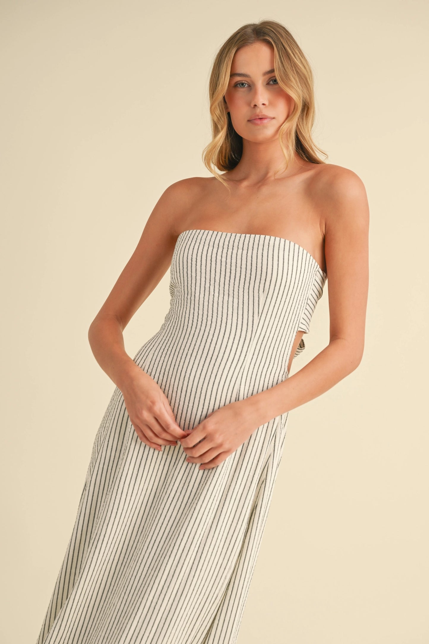 Liberty Coast Maxi Dress- Ivory/Navy