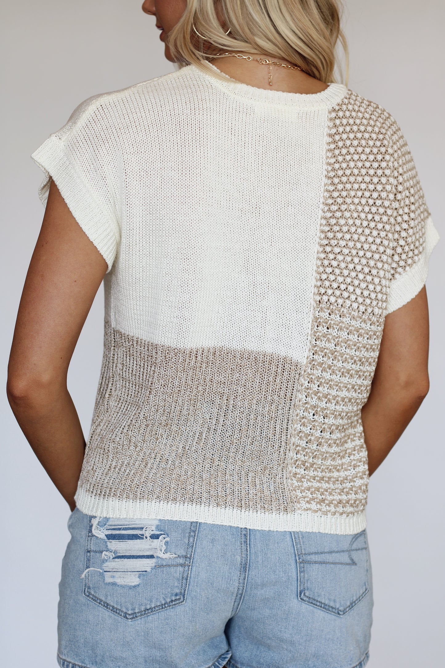 Marlei Multi Pattern Sweater Top- Taupe Multi *S-XXXL*