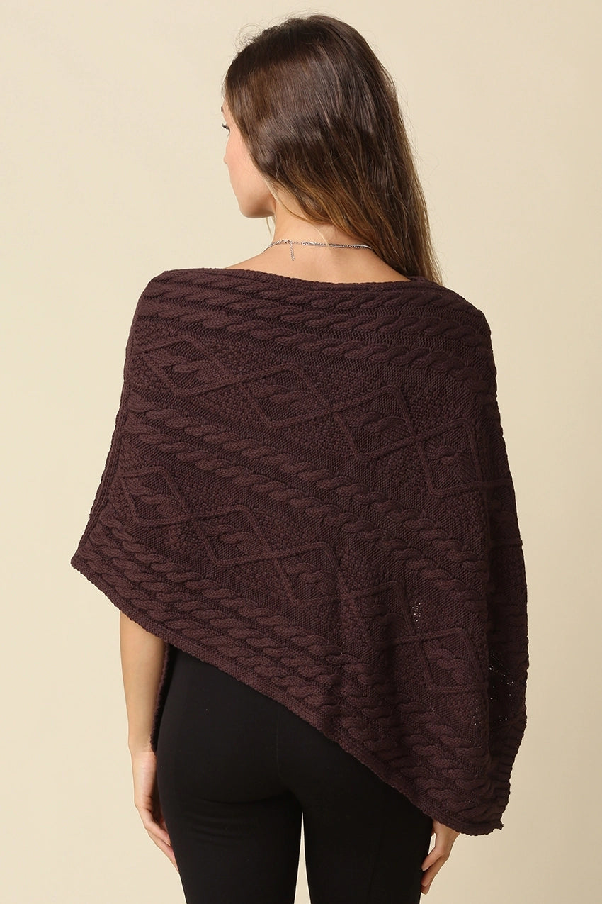 St. Moritz Poncho- Brown