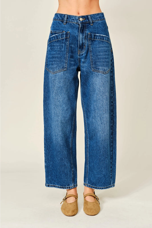 The Rebekah Semi Barrel Jean- Denim