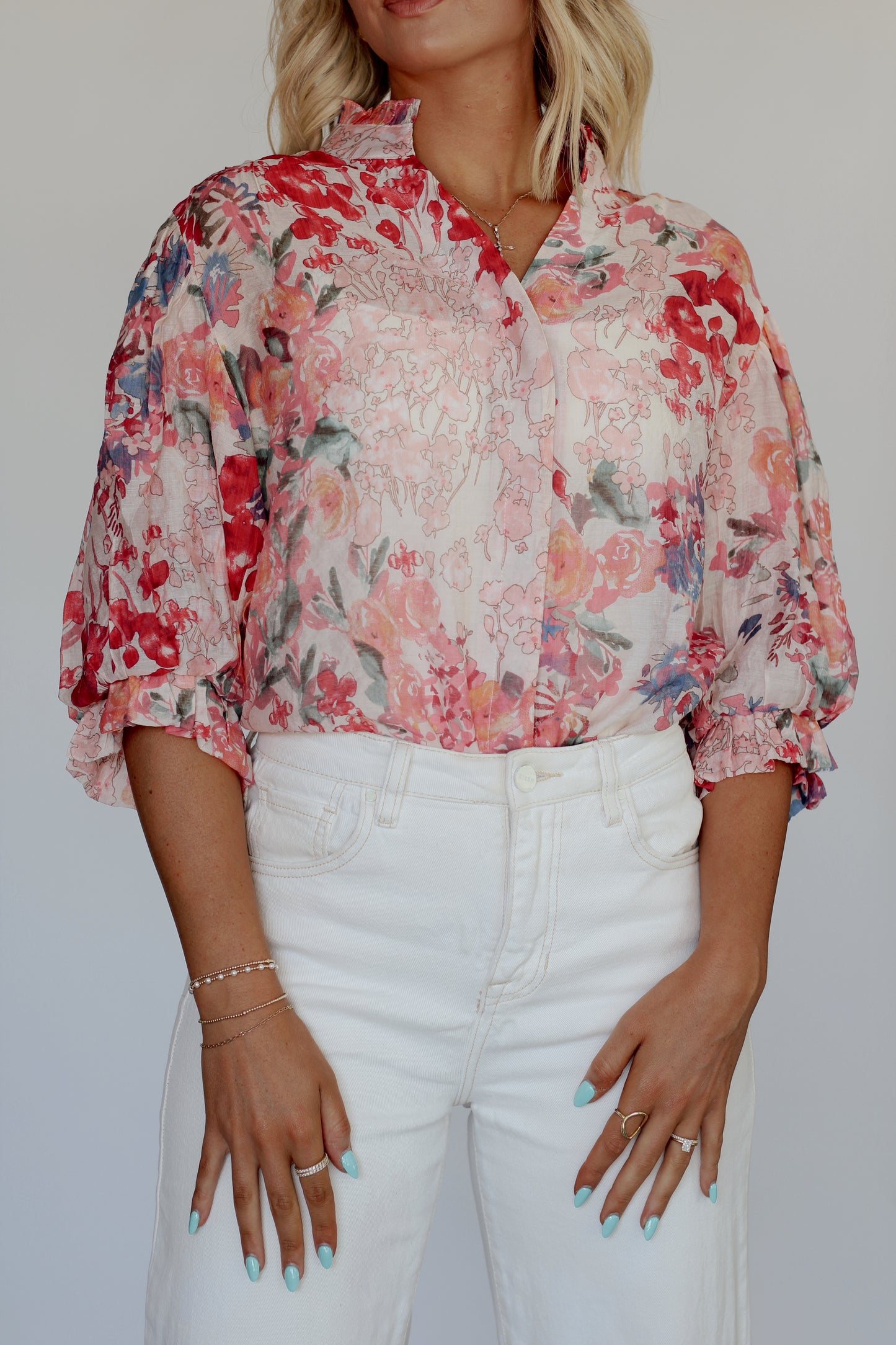 Peony Blouse- Fuchsia