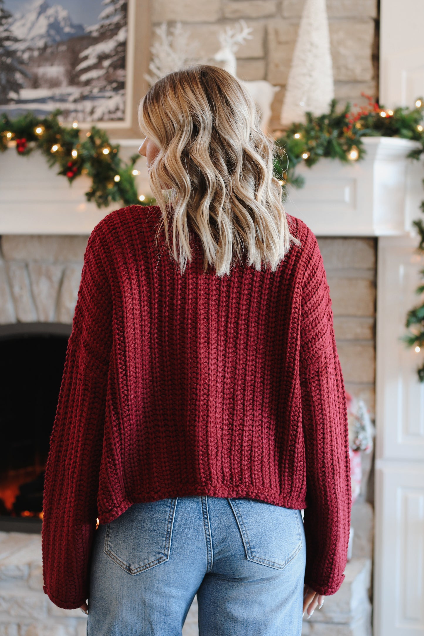 Cranberry Luxe Cardigan- Burgundy