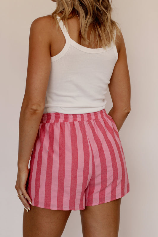 Pink Palms Shorts- Red/Pink
