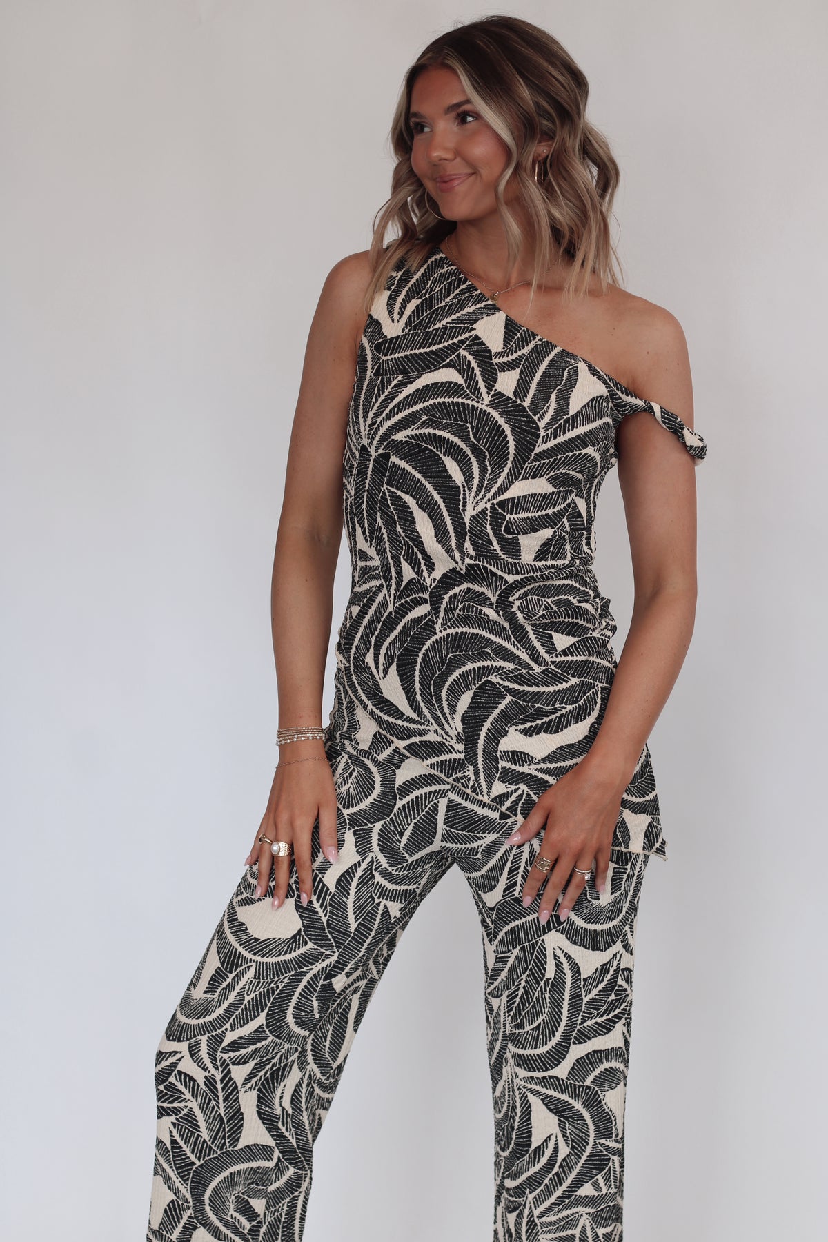 Saltwater Asymmetrical Set- Midnight Palm