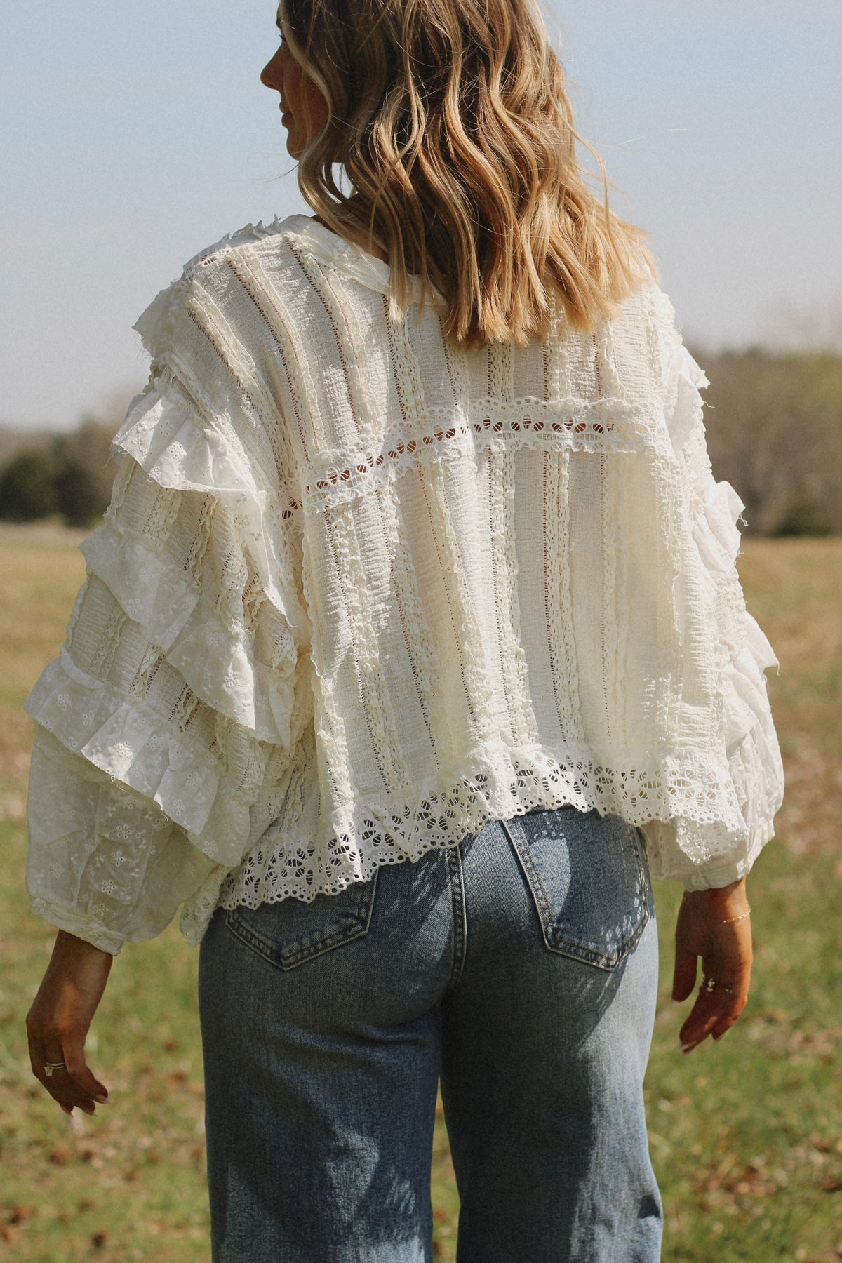 Lace and Grace Top- Cream
