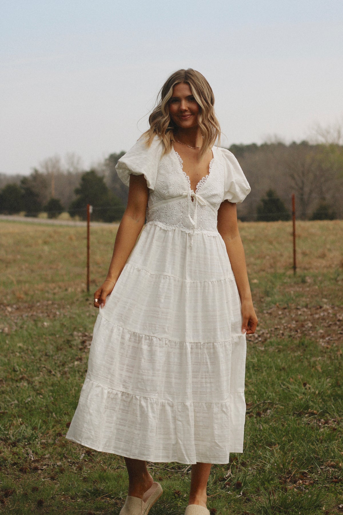 *PRE ORDER* Heavenly Linen Dress- Off White 10/30