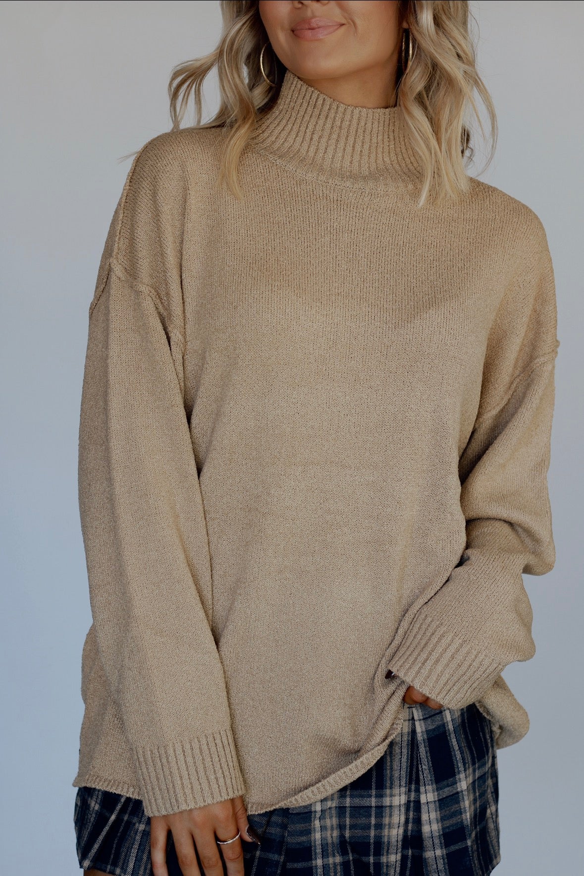 Trinity Textured Knit Sweater- Sand