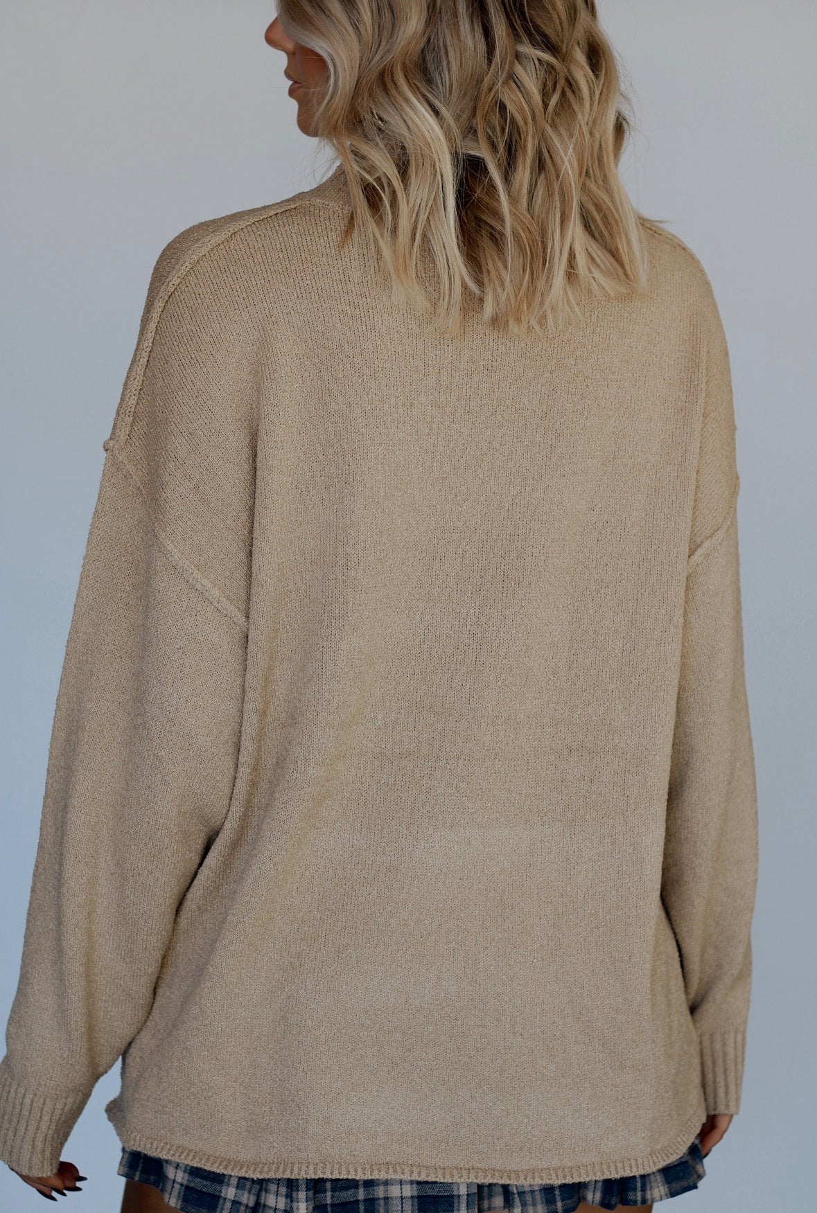 Trinity Textured Knit Sweater- Sand
