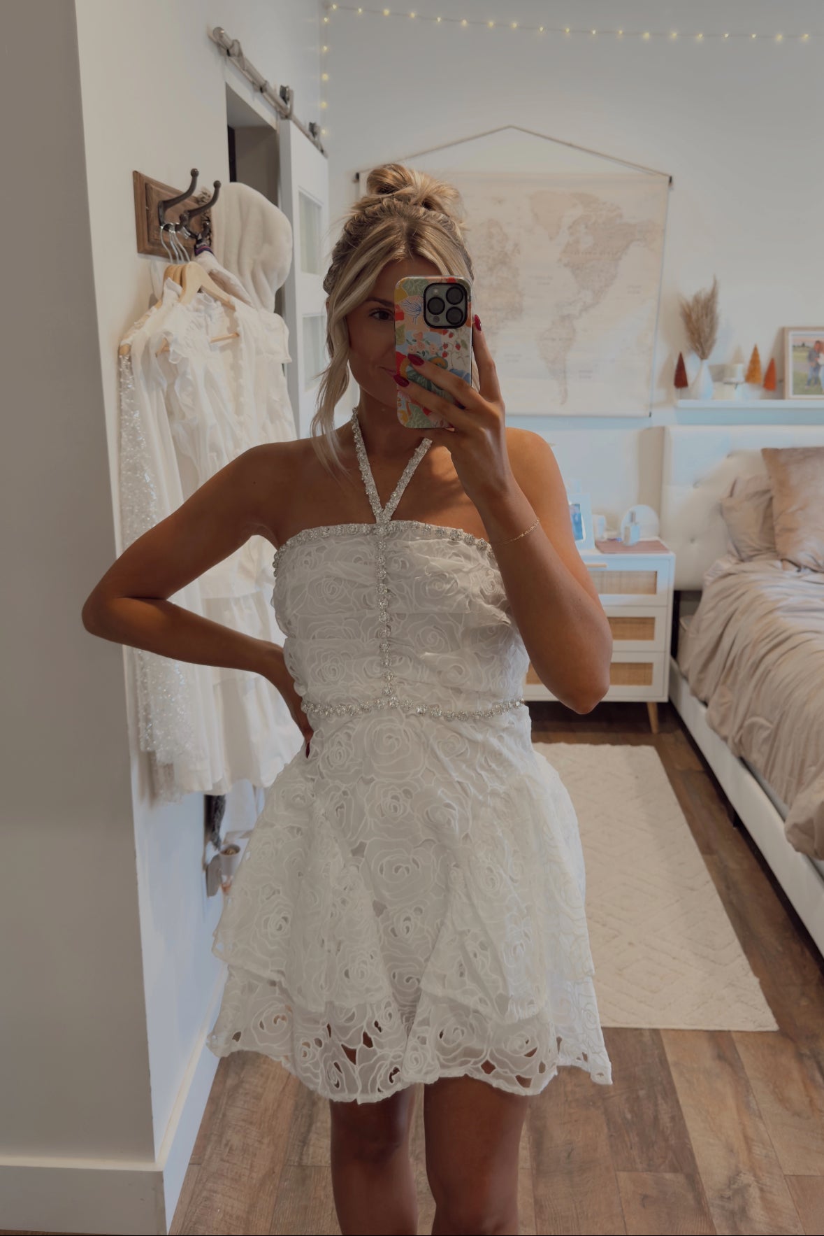 Lovely Lace Reception Mini Dress- White Lovely Lace Reception Mini Dress- White