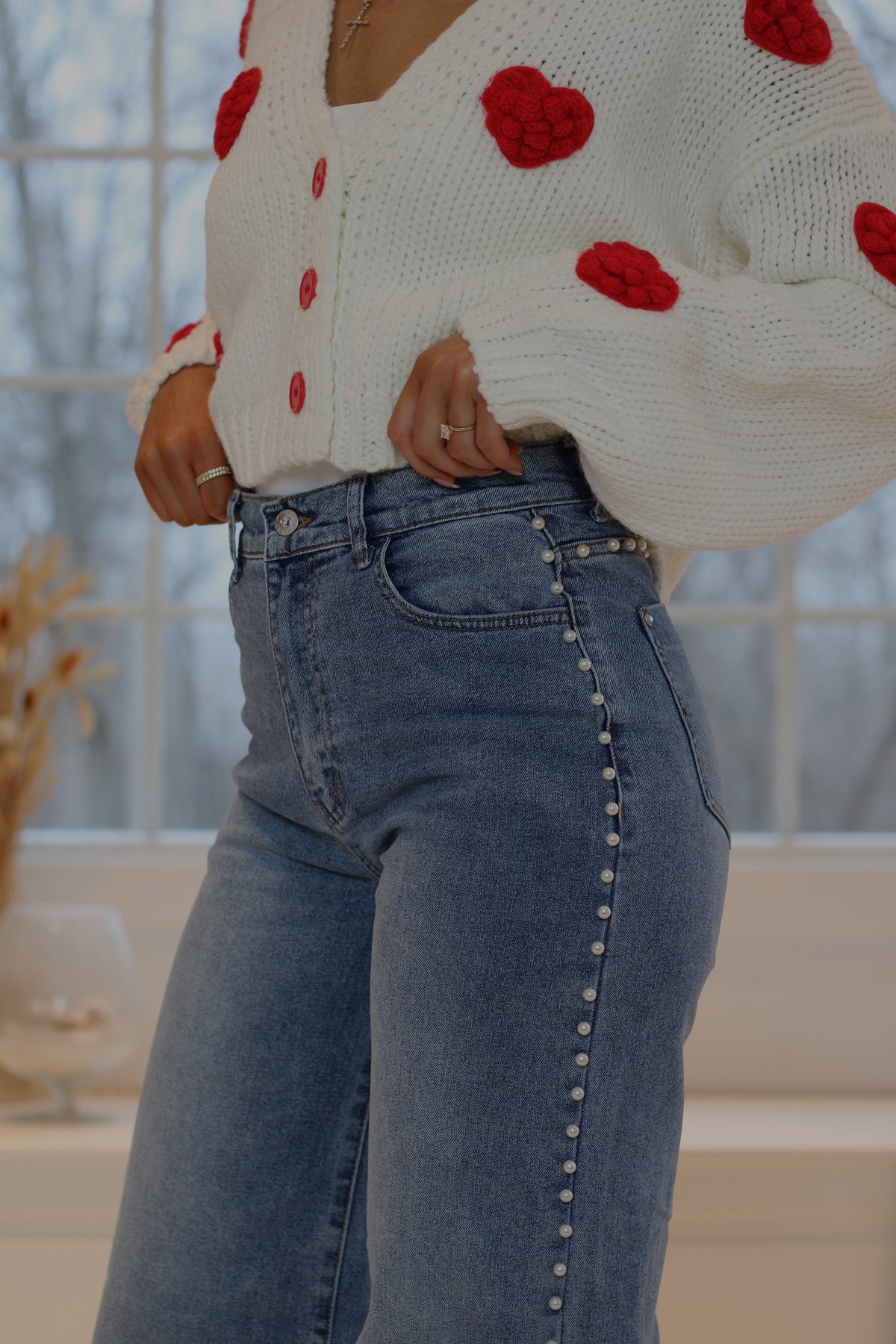 Perfect Match Pearl Wide Leg Jeans- Medium Denim