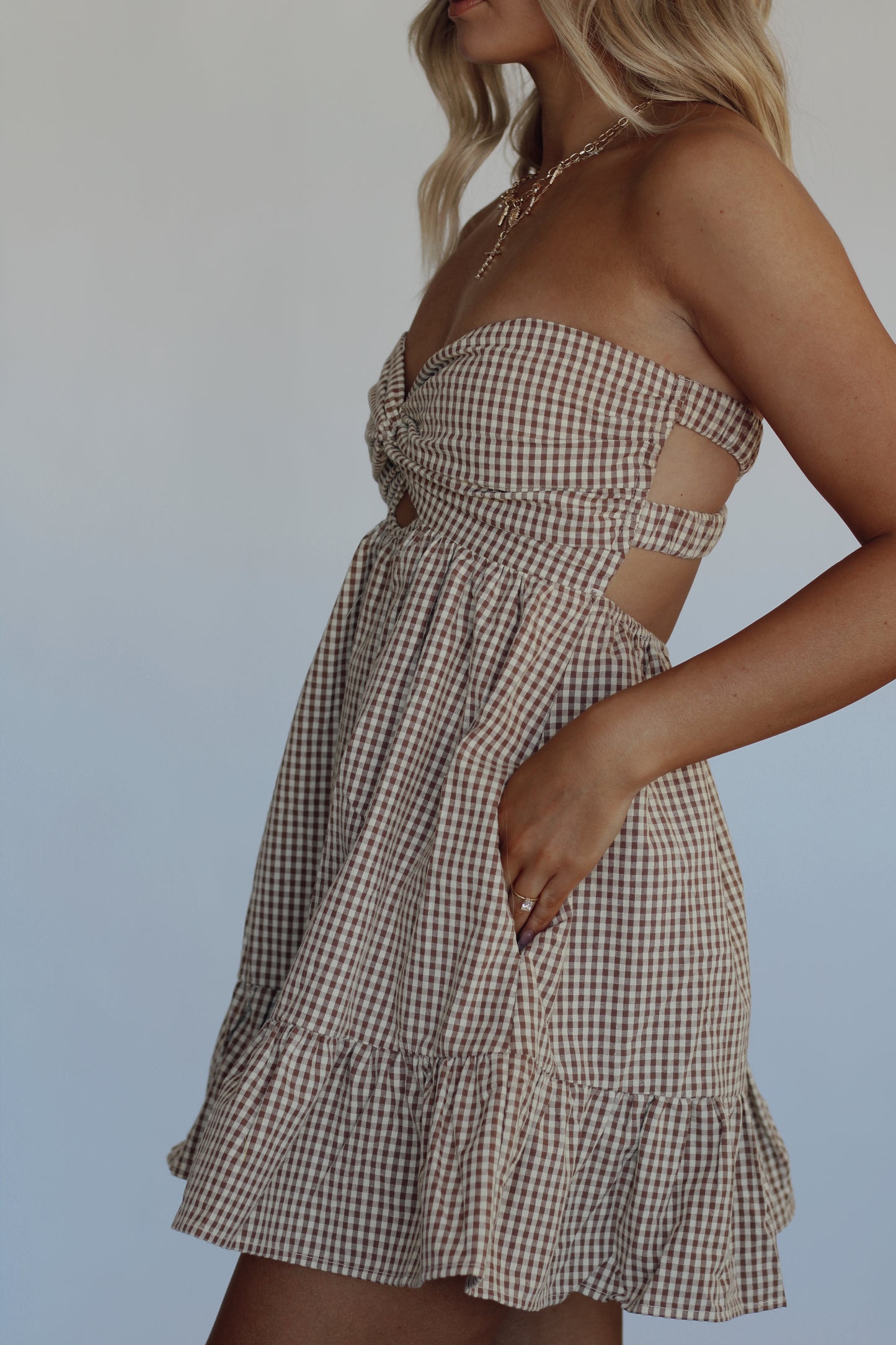 Long Live Cowgirls Gingham Dress- Chocolate
