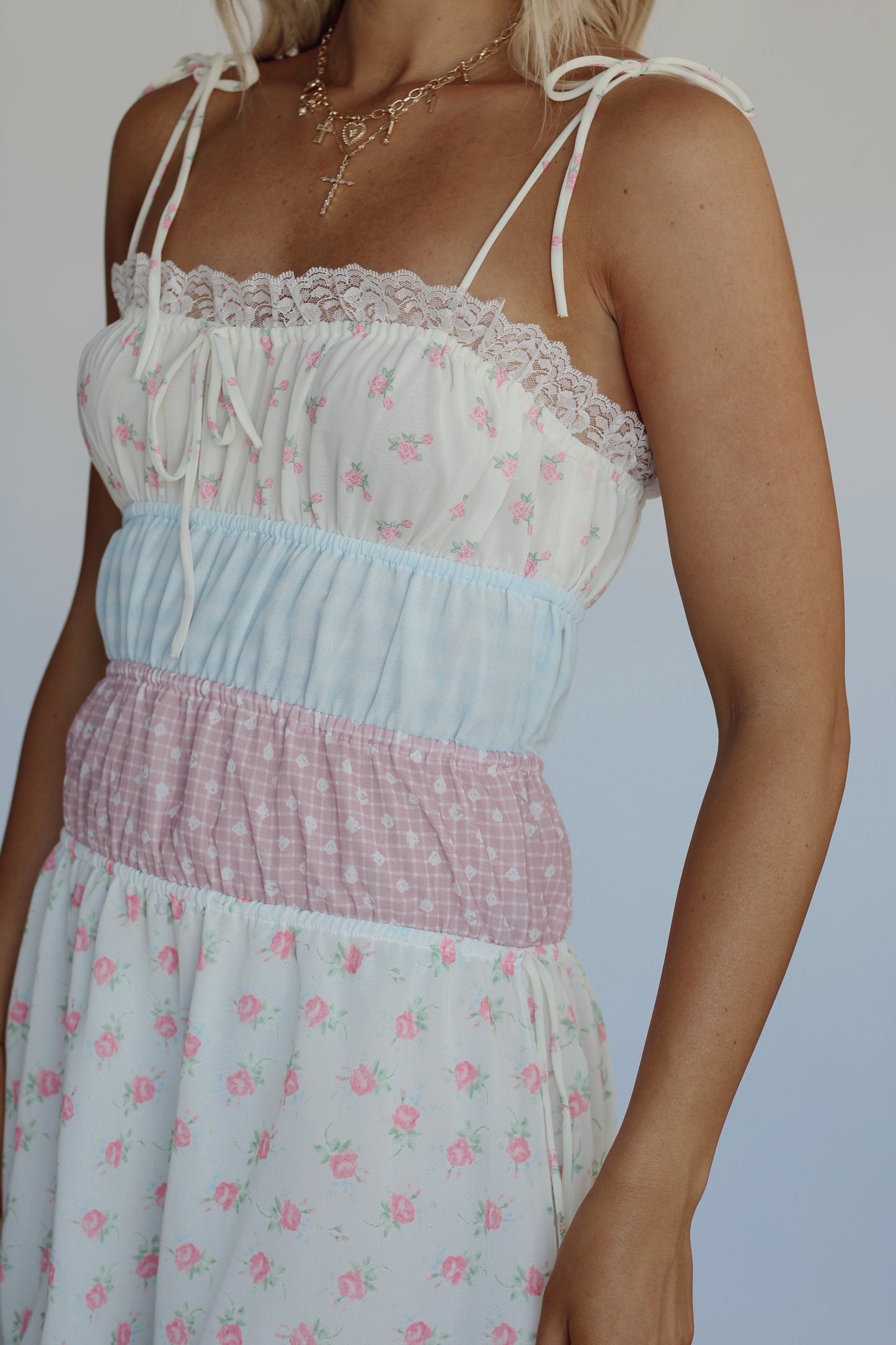 Flower Shops Mini Dress- White