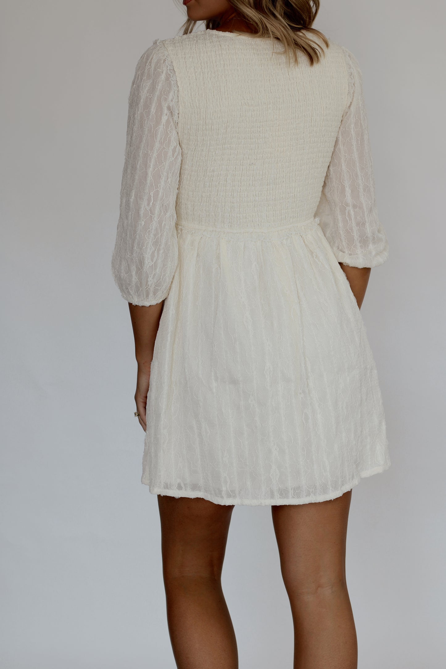Timeless Taylor Lace Mini Dress- Cream
