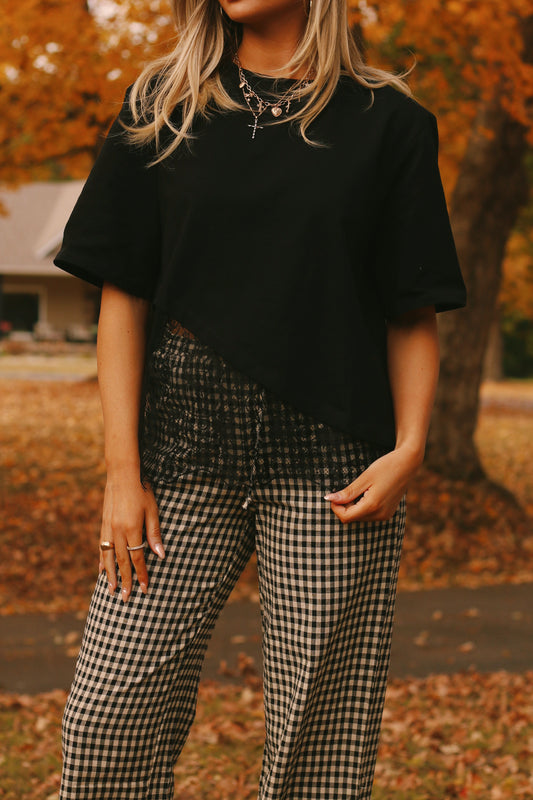 The Lotte Layered Hem Shirt- Black