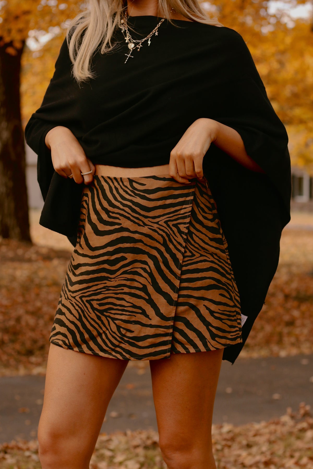 The Shelbey Safari Skort- Brown/Black