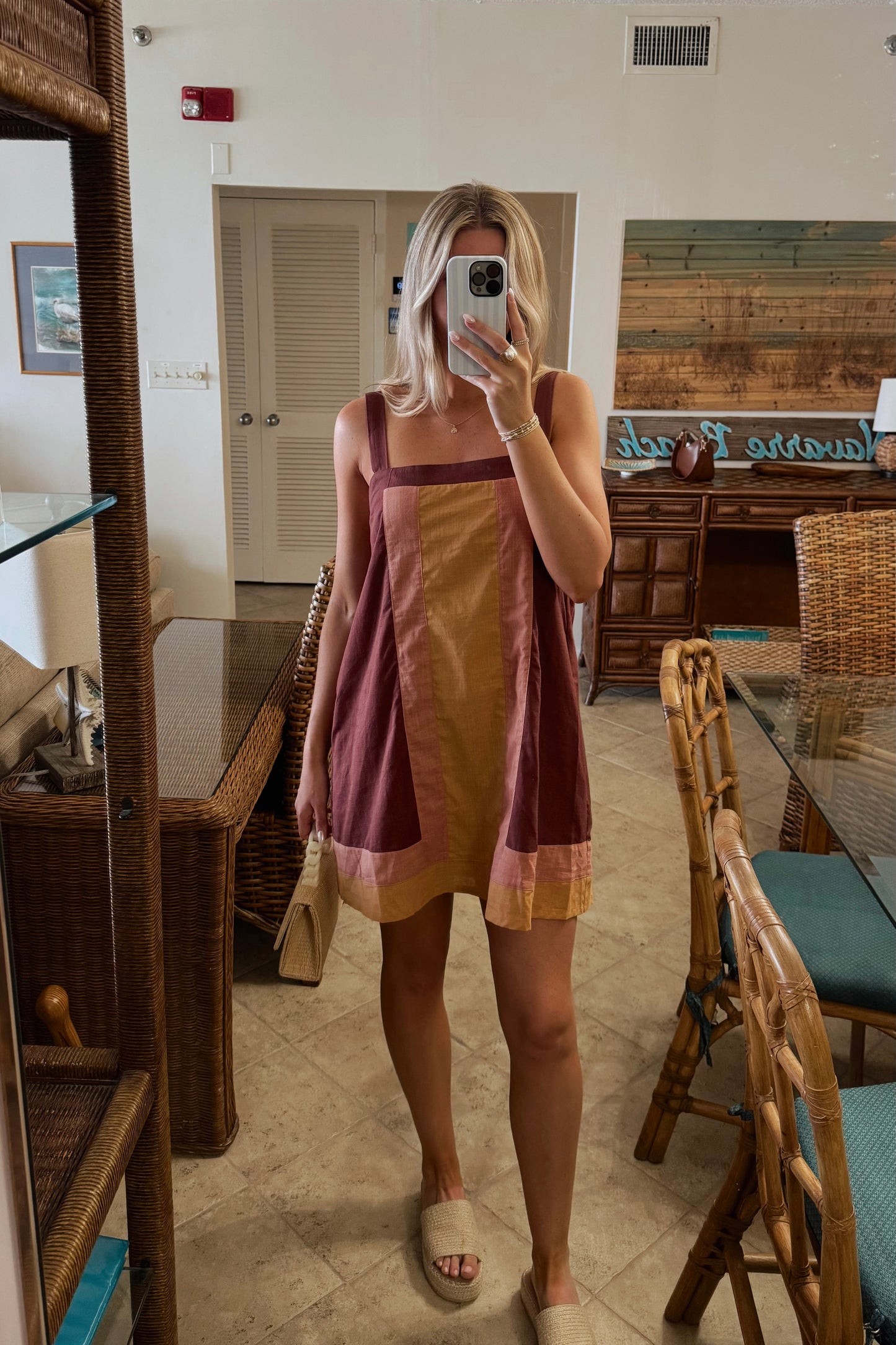 Bahama Breeze Mini Dress- Brown