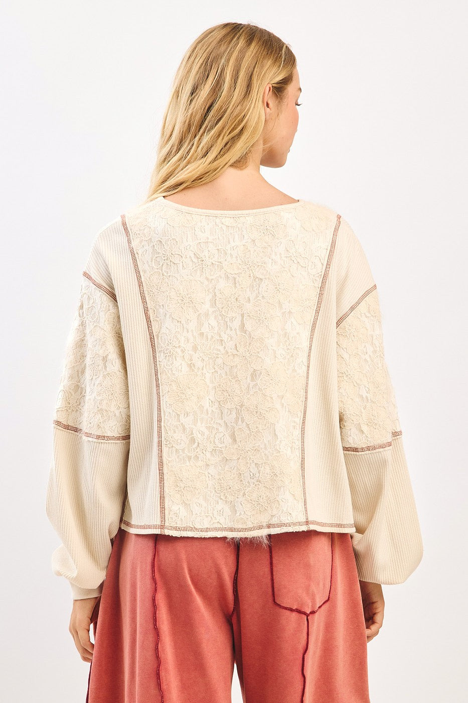 First Class Floral Knit Top- Oat