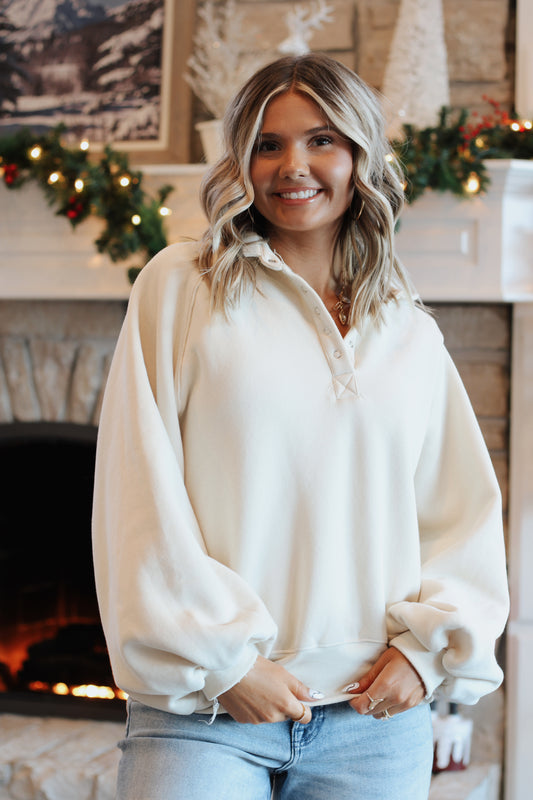 Toasted Oat Pullover- Cream