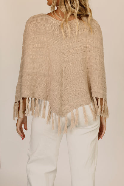 Miss Reagan Poncho- Beige