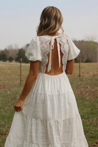 *PRE ORDER* Heavenly Linen Dress- Off White 10/30