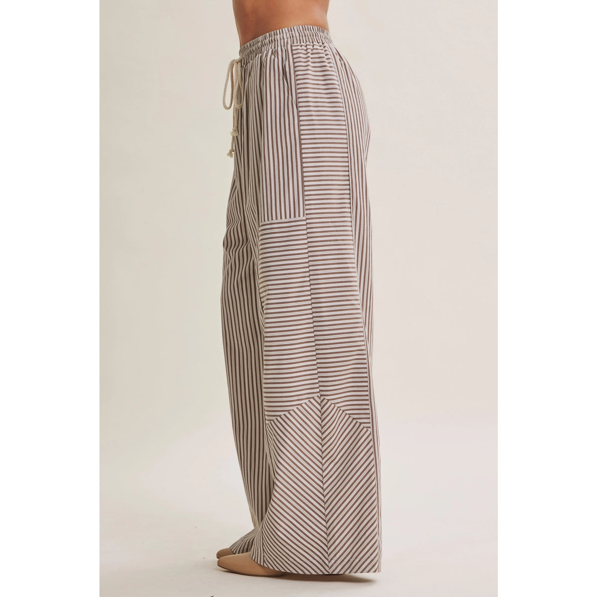 The Camden Stripe Pants- Mocha