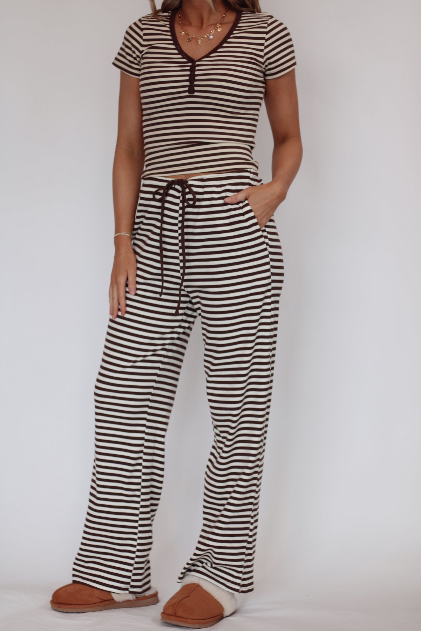 Horizon Stripe Set- Chocolate