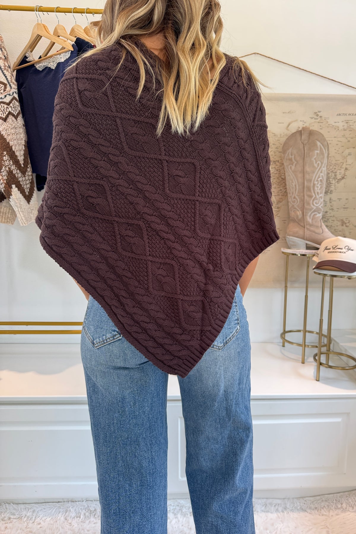 St. Moritz Poncho- Brown