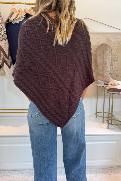St. Moritz Poncho- Brown