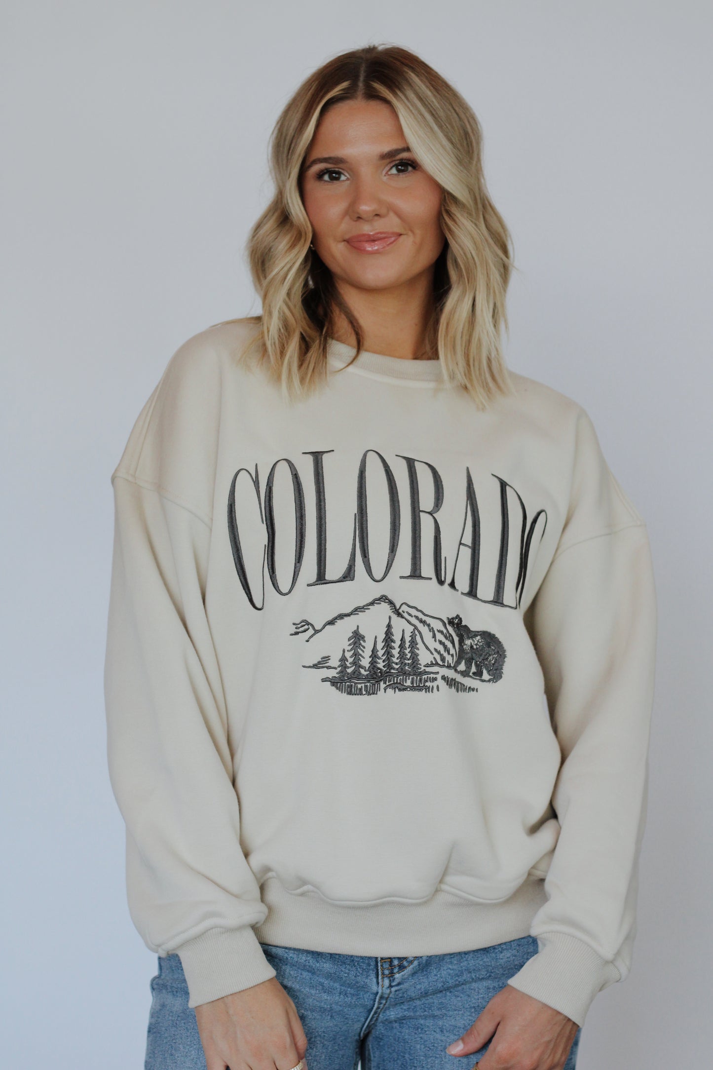 Colorado Oversized Sweatshirt- Beige