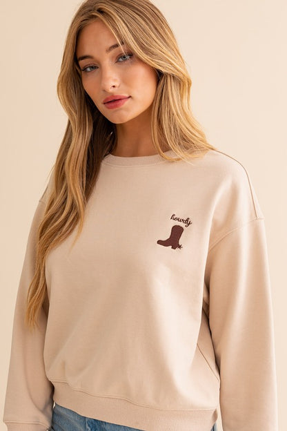 HOWDY Sweatshirt- Taupe