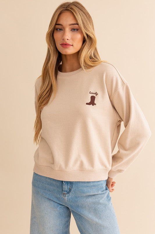 HOWDY Sweatshirt- Taupe