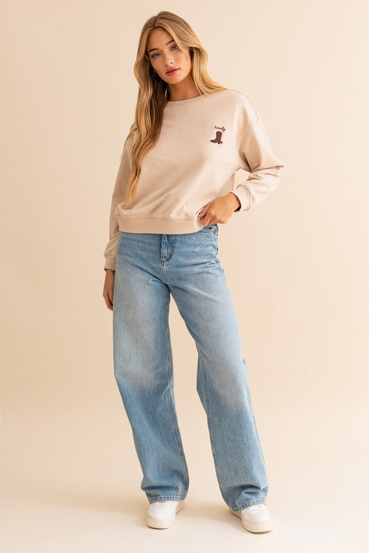 HOWDY Sweatshirt- Taupe