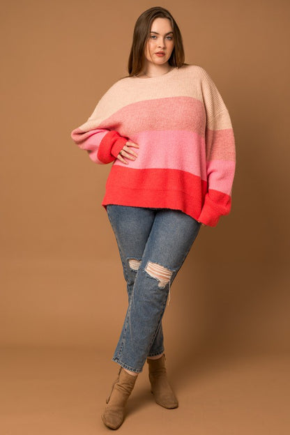 So Sweet Stripe Sweater- Cream/Pink