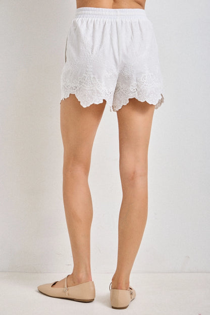 Harbor Breeze Eyelet Shorts- White