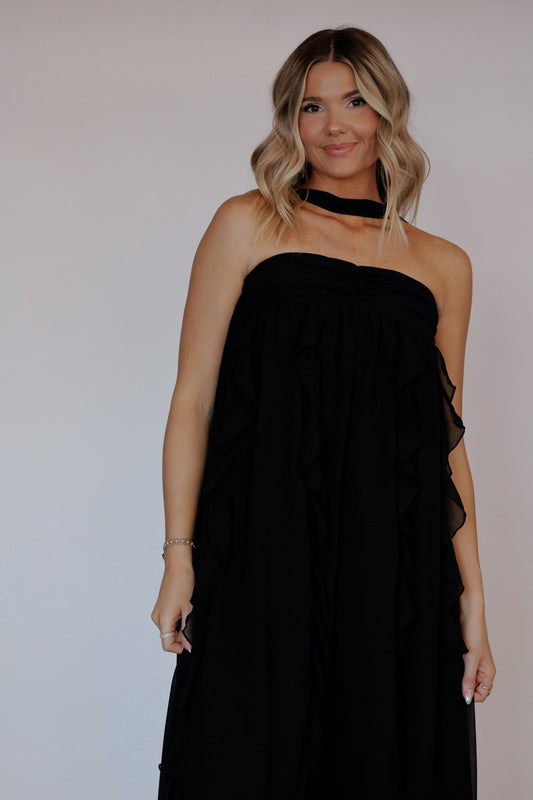 Enchanted Evening Maxi Dress- Black