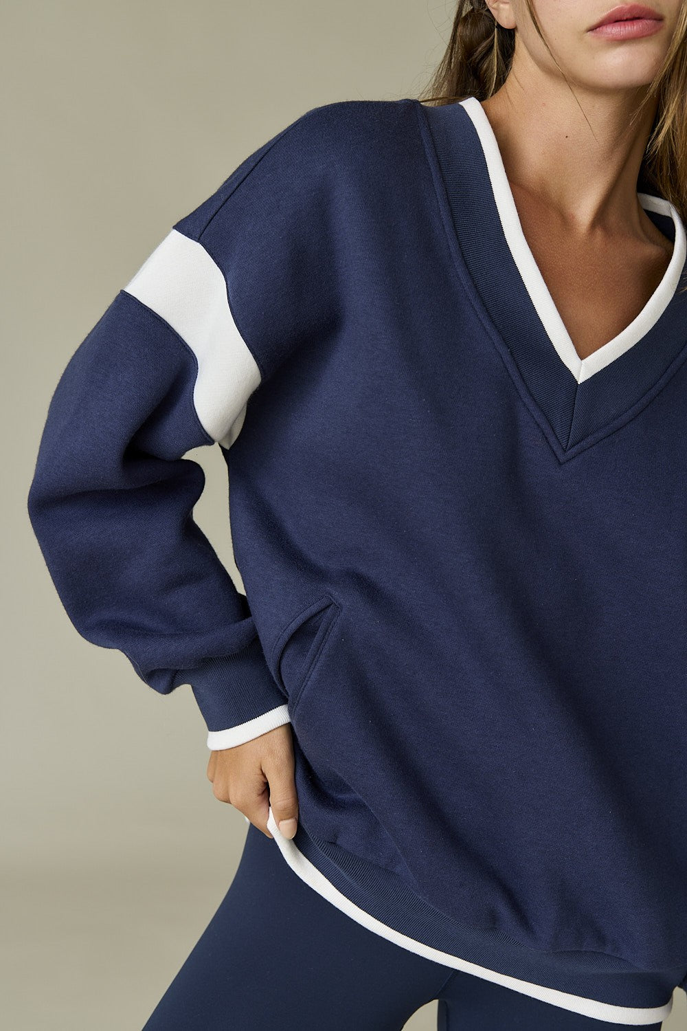 Coastal Caroline Pullover- Gray/Navy