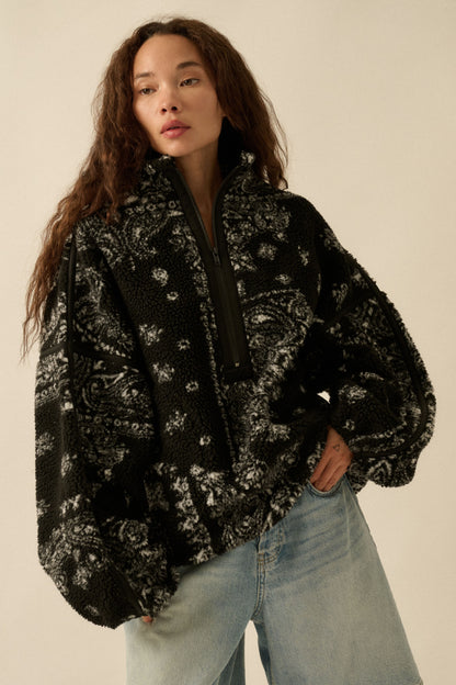 Savannah Sherpa Fleece Jacket- Black