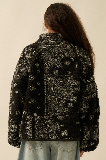 Savannah Sherpa Fleece Jacket- Black