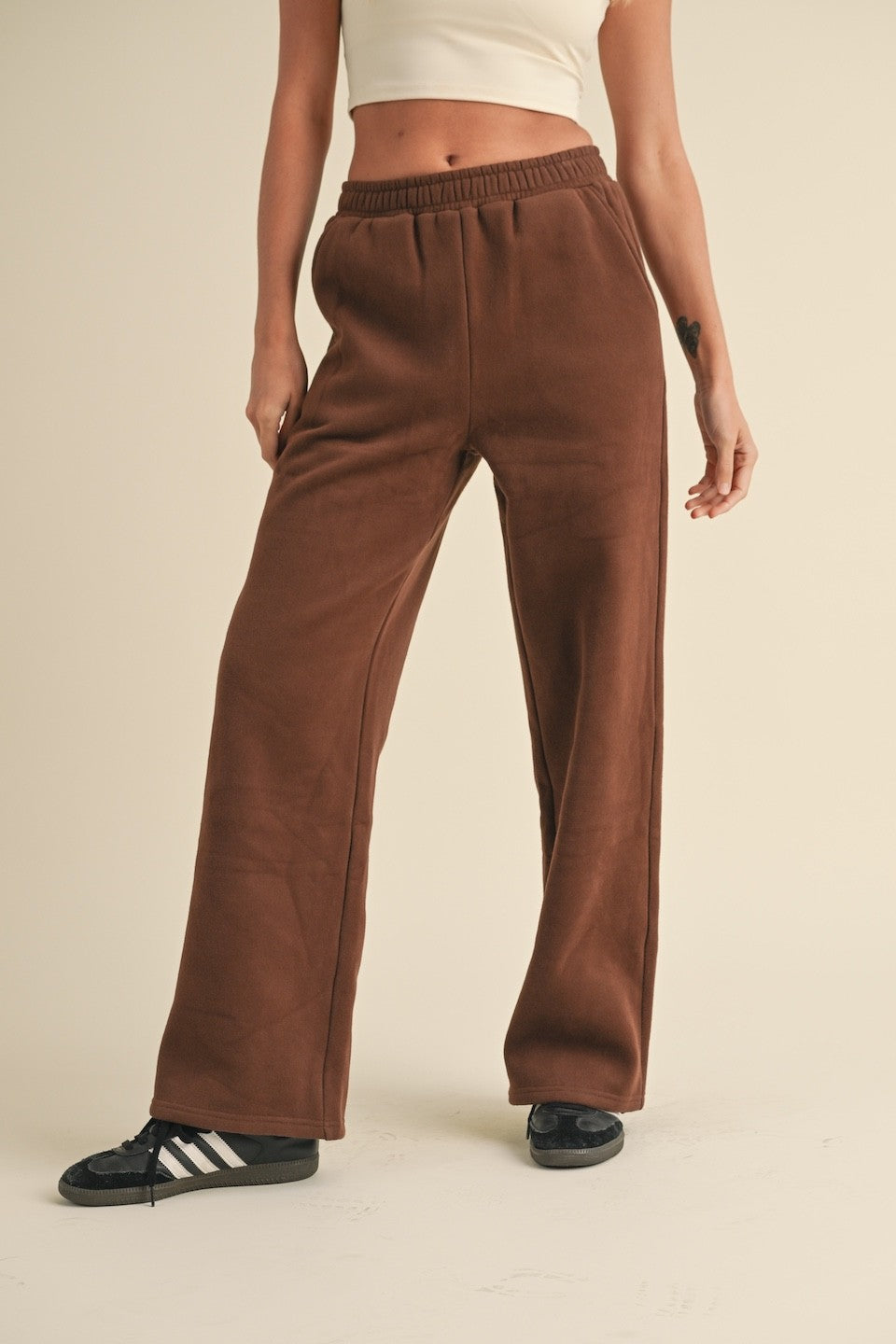 Southwest Wide Leg Sweatpants - Chocolate